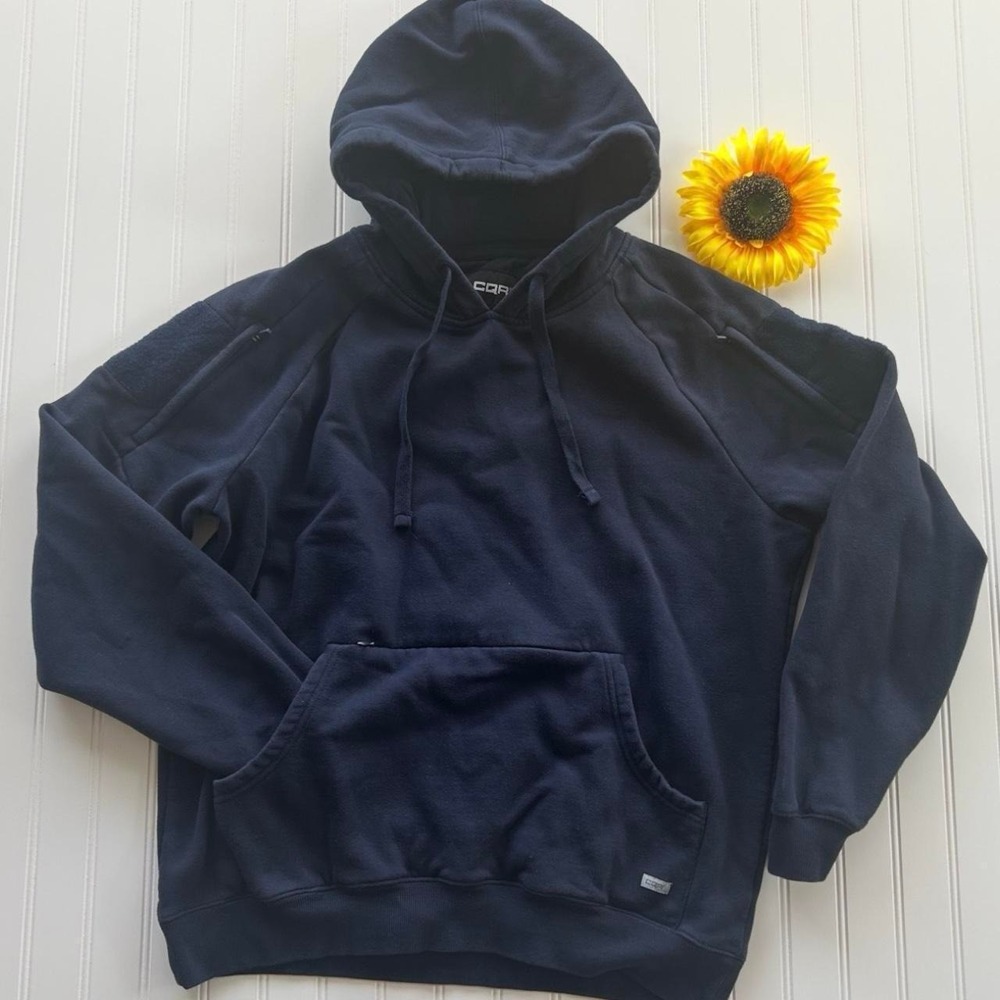 CQR Tactical Hoodie XL Mens Navy Blue Excellent Hidden Pockets Outdoor Utility